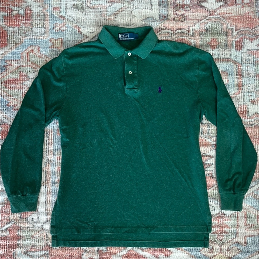 Polo by Ralph Lauren Green Long Sleeve Polo Shirt